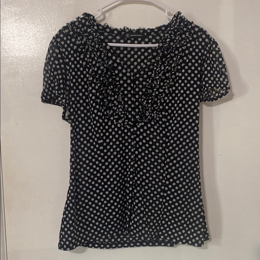 Black and White Polka Dot Women's Top